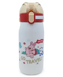 SANJARY Insulated Water Bottle with Straw White - 530 ml