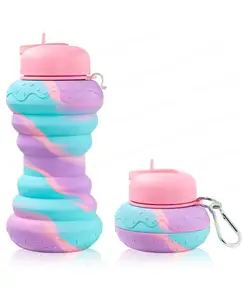 FunBlast Donut Shaped Expandable Sipper Bottle for Kids Pink