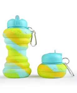 FunBlast Donut Shaped Silicone Sipper Bottle Multicolour - 600 ml
