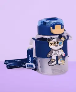 Mihar Essentials Silicone Printed Straw Sipper Blue - 480 ml