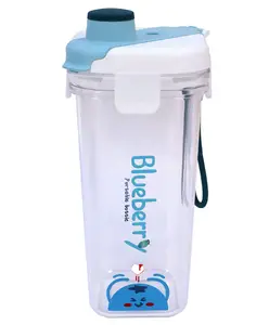 SPANKER toyshine Tritan Cup Water Bottle Tumbler Spill Proof Lid Straw BPA Free for Kids School and Office Soft Handle Grip - Drinkware 500 ml blue