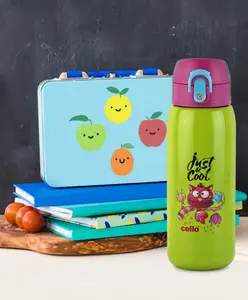 Cello Junior Hot & Cold Stainless Steel Kids Water Bottle - 475 ml (Color And Design May Vary)