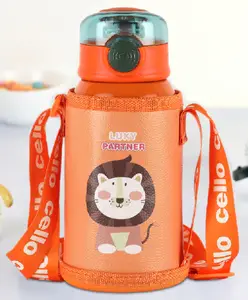 Cello Kinder Hot & Cold Stainless Steel Kids Water Bottle Orange- 500 ml