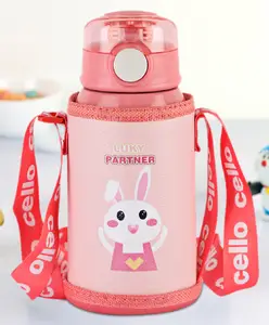 Cello Kinder Hot & Cold Stainless Steel Kids Water Bottle Pink- 500 ml