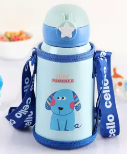 Cello Lucky Hot & Cold Stainless Steel Kids Water Bottle Sky Blue- 500 ml