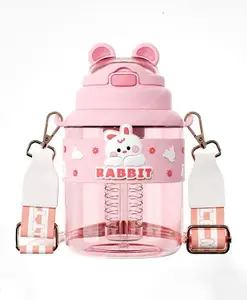FunBlast Rabbit themed Cute Water Bottle with Sipper Pink 1100 ml
