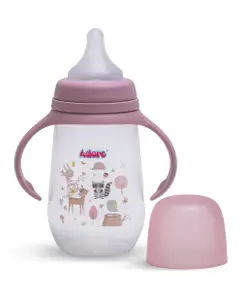 Adore Advanced Nok Nok Wide Neck Feeding Bottle With Handle & Premium Matte Finished Anti Colic Teat -250 ml