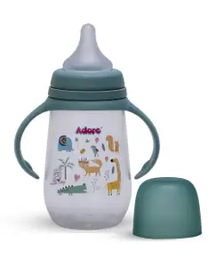 Adore Advanced Nok Nok Wide Neck Feeding Bottle With Handle & Premium Matte Finished Anti Colic Teat - 250 ml