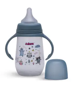 Adore Advanced Nok Nok Wide Neck Feeding Bottle With Handle & Premium Matte Finished Anti Colic Teat - 250 ml