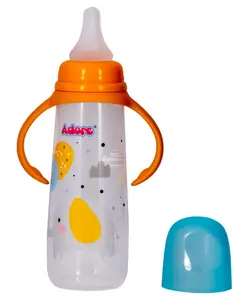 Adore Advanced England Narrow Neck Feeding Bottle With Handle & Premium Matte Designed Anti-Colic Teat- 250 ml
