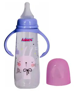Adore Advanced England Narrow Neck Feeding Bottle With Handle & Premium Matte Designed Anti-Colic Teat- 250 ml