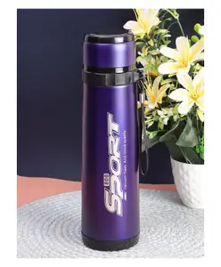 Passion Petals BPA Free Double Walled Vacuum Insulated Stainless Steel Water Bottle Blue - 800 ml