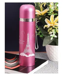 Passion Petals BPA Free Double Walled Vacuum Insulated Stainless Steel Water Bottle Pink - 500 ml