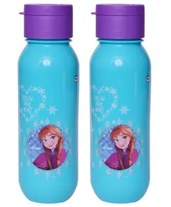Disney by Gluman Frozen Cartoon Character Printed Spout Water Bottle for Girls Pack of 2 - 500 ml each