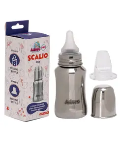 Adore Scalio 2 Stage Stainless Steel Regular Neck Feeding Bottle -140 ml
