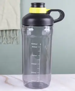 Voncasa Bottle, Sipper, Black, Plastic, 1.5 Litre