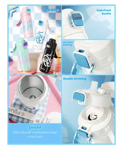 SANJARY FQ-4351 Water Bottle 630ml for Multi Uses Color Design May Vary