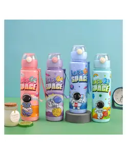 SANJARY Cute Space Design Lets GO Space Water Bottle 700ml Sipper for Kids Color Design May Vary