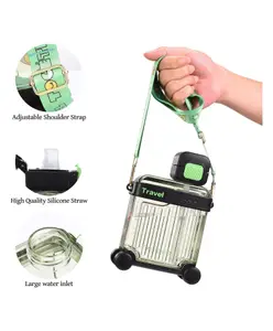 SANJARY Premium Water Bottle With Wheel & Neck Carry Sipper Bottle 680 ml Color Design May Vary