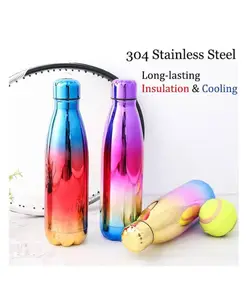 SANJARY Stainsless Steel Glossy Shade Water Bottle 500ml for Kids Color Design May Vary