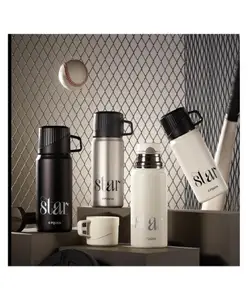 YAMAMA Water Bottles Kerry Hot And Cold Stainless Steel Water Bottle With Attached Cup Thermos Flask Thermosteel Bottle, Insulated Water Bottle For Office Home Travel School Sports Water Bottle 660 ml (Pack of 1 Color May Vary)