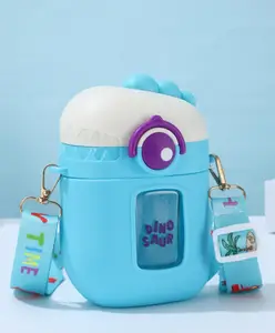 Azhari Cute Dinosaur Cartoon Sipper Water Bottle With Adjustable Shoulder Strap- 500 ml For kids Pack of 1 Color May Vary