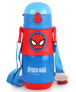 Cello Stainless Steel Water Bottle with Spiderman Design Red & Blue- 350 ml