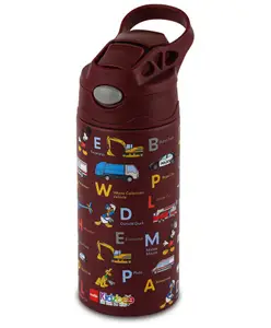 Cello Pixel Insulated Water Bottle Classic Stainless Steel with Vehicle Print Brown - 350 ml
