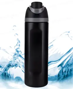 FunBlast Vacuum Insulated Sip & Swig Water Bottle 570ml - Black