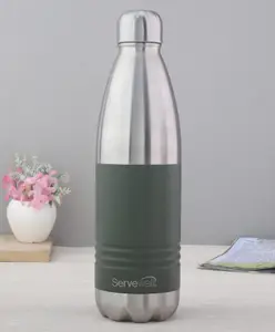 Servewell Indus Pro Vacuum Stainless Bottle Green & Silver - 750 ml