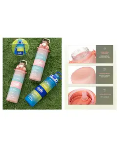 Sanjary Sports Water Bottle Fitness Straw sipper bottle color design may vary - 1000 ml