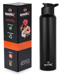 SPEEDEX Simplex Stainless Steel 1 Litre Water Bottle For Men Woman Kids (1000 ml, Black, Sipper)