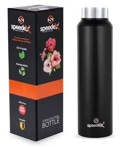 Speedex Simplex Stainless Steel 1 Litre Water Bottle For Men Woman And Kids (1000 ml, Black, Steel)