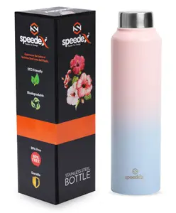 Speedex Simplex Stainless Steel 1 Liter Water Bottle Men Woman Kids (1000 ml Dual Pink Blue Steel)