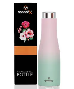 SPEEDEX Splash Stainless Steel 1 Liter Water Bottle for Men, Woman and Kids (1000 ml, Dual Pink Green)