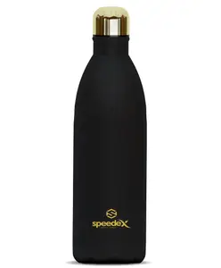 SPEEDEX Elite Gold Vacuum Insulated 24 Hrs Hot & Cold Thermosteel Water Bottle (500 ml, Black )