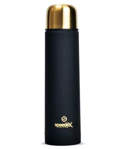 SPEEDEX Royal Gold Vacuum Insulated 24 Hrs Hot & Cold Thermosteel Water Bottle (500 ml, Black )