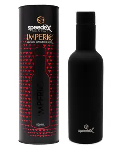 SPEEDEX Imperio Vacuum Insulated 24 Hrs Hot & Cold Thermosteel Water Bottle (500 ml, Black )
