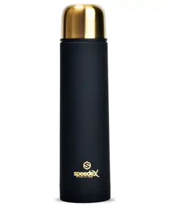 SPEEDEX Royal Gold Vacuum Insulated 24 Hrs Hot & Cold Thermosteel Water Bottle (1000 ml, Black )