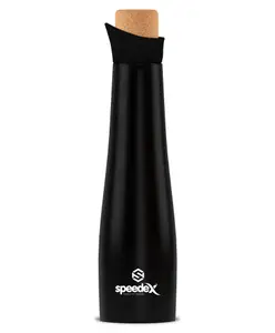 SPEEDEX Shark Vacuum Insulated 24 Hrs Hot & Cold Thermosteel Water Bottle (750 ml, Black )