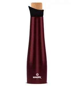 SPEEDEX Shark Vacuum Insulated 24 Hrs Hot & Cold Thermosteel Water Bottle (500 ml, Wine )