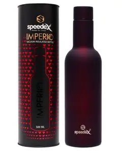 SPEEDEX Imperio Vacuum Insulated 24 Hrs Hot & Cold Thermosteel Water Bottle (750 ml, Wine )