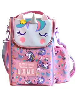 SCHOOLISH Insulated Two Layer Cooler Bag, Lunch Bag Toddler Teen, School Travel Bags, Water Bottle and Lunch Box Holder with Adjustable Strap- PACK OF 1- COLOR MAY VARY