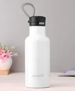Servewell Pirate Inner & Outer Stainless Steel Vacuum Bottle Ivory - 500 ml