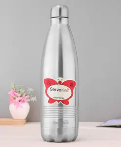 Servewell Pirate Inner & Outer Stainless Steel Aqua Bottle Silver - 1000 ml