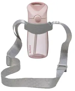 B.Box Sipper Bottle with Bottle Carrier - Ideal for Travel & School - 380 ml - Pink