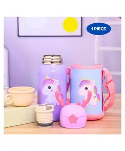 Puchku Unicorn stainless steel water bottle for Girls ( Pack of 1, Multicolor)