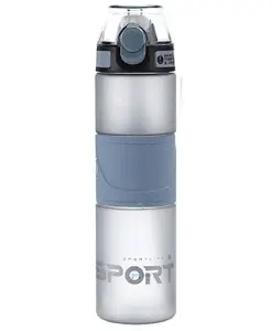 FunBlast BPA Free Water Bottle with Straw and Lock Design Grey - 700 ml