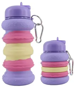 FunBlast Expandable Silicone Sipper Water Bottle for Kids Pack 1 of Purple - 550 ml