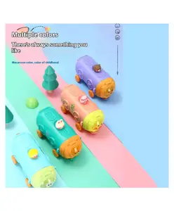 YAMAMA Funny Cute Bus Submarine Water Bottle For Kids 500 ML Leak-Proof Water Bottle with Moving Wheels, Strap & Sipper (Pack of 1 Color May Vary)